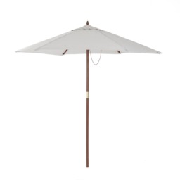 Charles Bentley Garden Large 2.4M Wooden Garden Patio Shade Umbrella - Light Grey