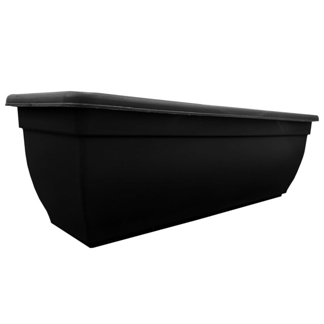 1 x Black 60cm Rectangular Winchester Trough Bell Pot Planter Perfect For Showcasing Flowers & Plants Black