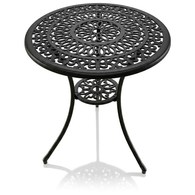 Centurion Supports POSITANO Garden and Patio Black Cast Aluminium Bistro Table Black Black