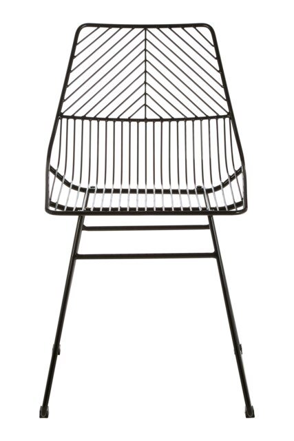 Interioirs by Premier Small Black Metal Wire Chair, Sturdy Metal Chair for Kitchen, Outdoor Tapered Metal Chair for Patio, Lawn