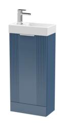 Balterley Retro Floor Standing 1 Door Cloakroom Vanity Basin Unit Blue Satin Blue 1