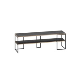 Decortie Modern TV Stand 140x37x45cm Black Wood