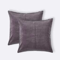 Homescapes Set of 2 Dark Grey Velvet Cushion Covers - 40 x 40 cm Grey Dark grey 2
