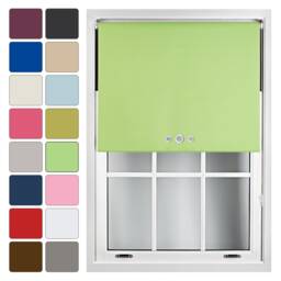 FURNISHED Blackout Roller Blinds with Triple Round Eyelets Cut to Size Easy Fit Window Shade Green Lime (W) 150cm x (L) 210cm