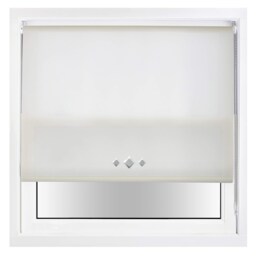FURNISHED Daylight Trimmable Roller Blinds with Triple Diamond Eyelets and Metal Fittings Cream Cream (W) 90cm x (L) 210cm