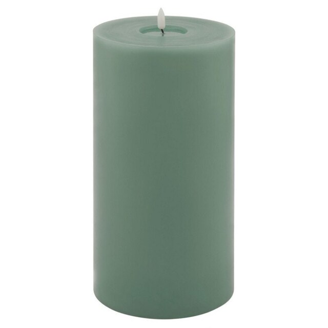 Luxe Collection Melt Effect LED Candle - Wax - L15 x W15 x H30 cm - Sage Green Green
