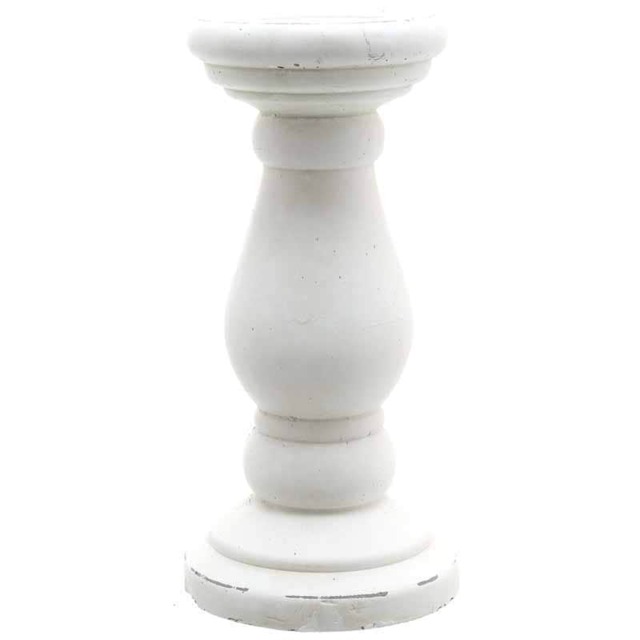 Candle Holder - Ceramic - L14 x W14 x H30 cm - White White