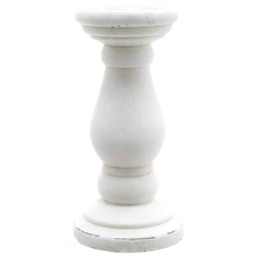 Candle Holder - Ceramic - L14 x W14 x H30 cm - White White