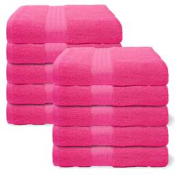 OHS 10 x Luxury 100% Cotton 500GSM Bathroom Bath Sheet Towel Pink Bright Pink Bath sheet