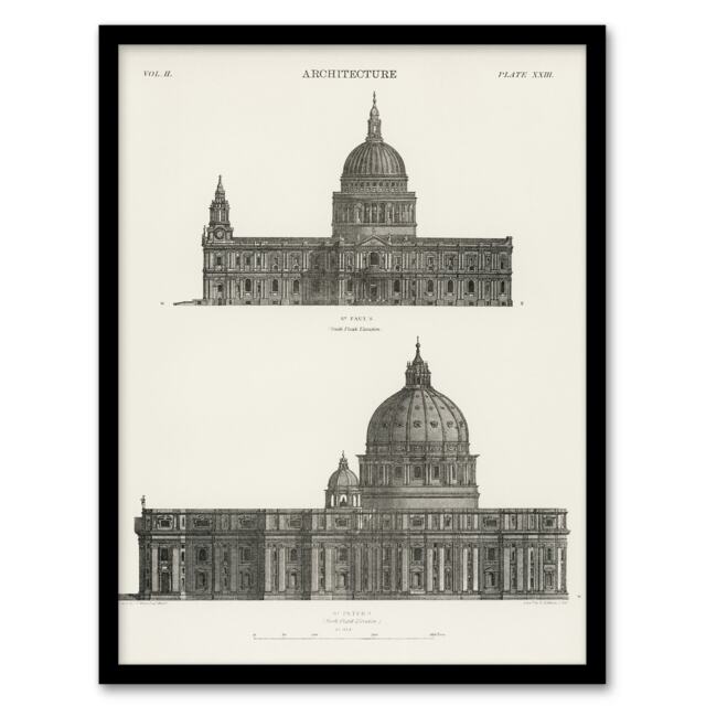 "St Paul St Peters Encyclopaedia Britannica Framed Wall Art Print 12X16"""
