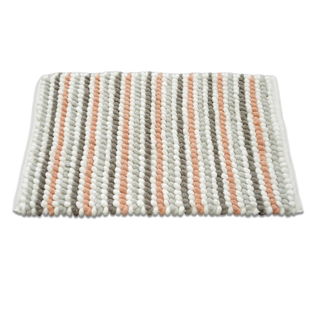 Striped Chunky Bobble Bath Mat - Blush