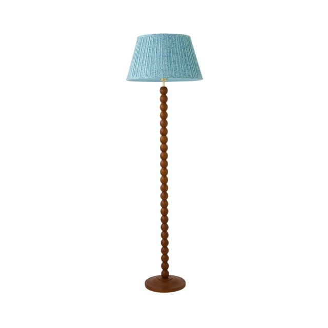 ValueLights Bobble Cream Floor Lamp Leaf Pleat Shade and Bulb