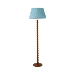 ValueLights Bobble Cream Floor Lamp Leaf Pleat Shade and Bulb