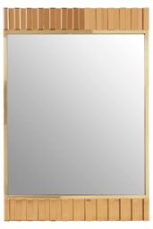 Orsina Accent Mirror With Metallic Gold Fringes, Sleek Luxe-Style Rectangular New Mirror, Modern Wall Mirror