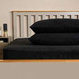 OHS 2 Pack Soft Cosy Teddy Fleece Pillowcases, 50x75cm - Black