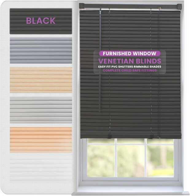 PVC Venetian Blinds 25mm Slats Waterproof, Easy Clean