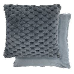 Leah Collection Deluxe Cushion Cover in Charcoal Grey Grey