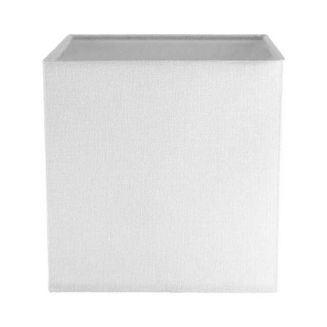 Contemporary and Stylish Ivory White Linen Fabric 16cm Square Lamp Shade White White 1