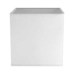 Contemporary and Stylish Ivory White Linen Fabric 16cm Square Lamp Shade White White 1