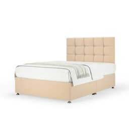 Ortho Classic Orthopaedic Natural Plush Velvet Divan Set And Pearl Headboard Double