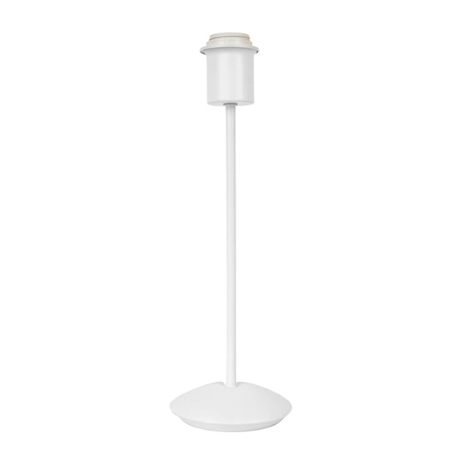 Contemporary and Sleek Matt White Metal Table Lamp Base with Inline Switch White White 1