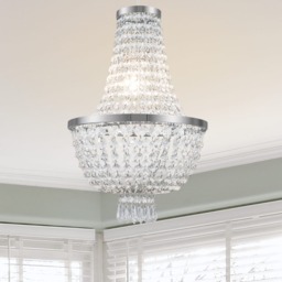 COSYLYTE Adelle 2-Tier Easyfit Classic Beaded Lamp Shade - Clear Silver 1