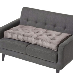 Homescapes Grey Faux Suede 2 Seater Booster Cushion Grey Grey