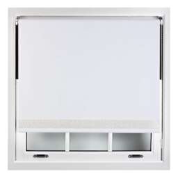 FURNISHED Thermal Blackout Roller Blinds with Glitter Edge - (W)165cm x (L)165cm White White (W) 165cm x (L) 165cm
