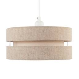Modern Natural Textured Oatmeal Linen Triple Tier Pendant Light Shade