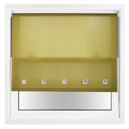 FURNISHED Daylight Roller Blinds with Square Eyelets & Metal Fittings for Homes and Offices Green Green (W) 90cm x (L) 165cm