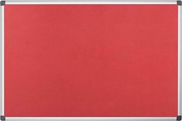 KAV 60cm x 45cm Aluminium Frame FELT Notice Pin Board - Notice Board Bulletin Frame for Office, School, Memo, and Home (Red)