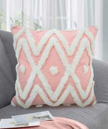 Boho Tuft Cushion - 43cm x 43cm Pink
