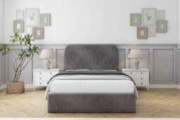 "Sloomy Belvoir Slate Naples Bed Frame With 45"" Upholstered Headboard 3' Single"