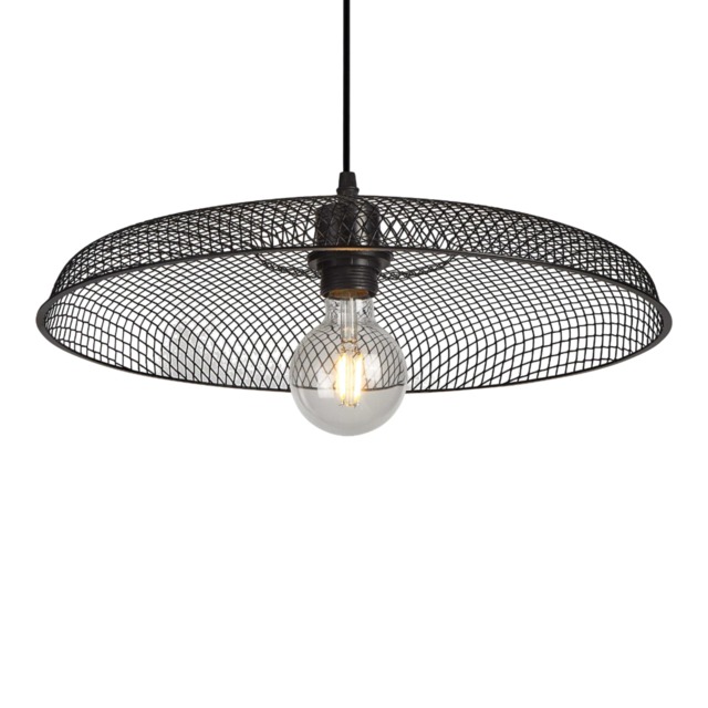Cassidy - Large Black Mesh Easy Fit Metal Pendant Shade Black Large 1