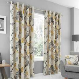 Fusion Ensley Eyelet Curtains Ochre