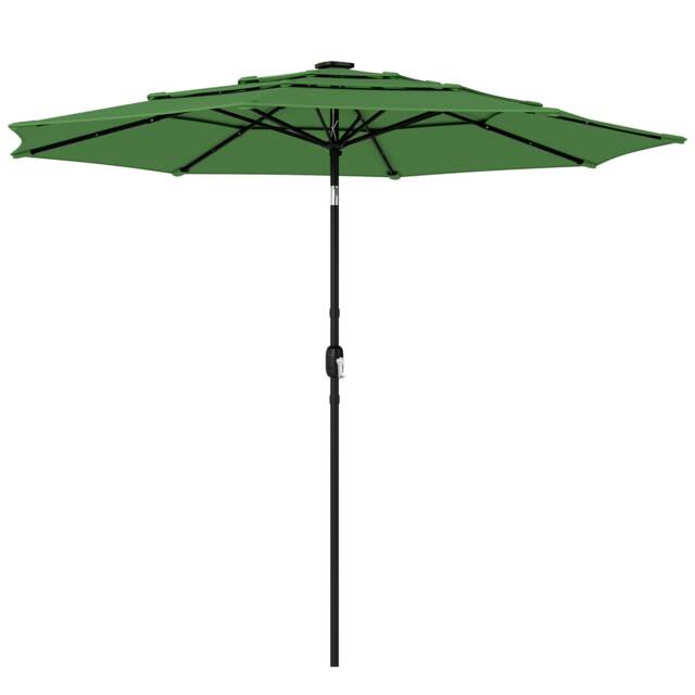 Outsunny Garden Parasol, Outdoor Umbrella with Tilt Function, Green Green Green 300W x 300D x 240H cm