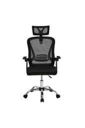 Living and Home Swivel Office Chair with Headrest - Black