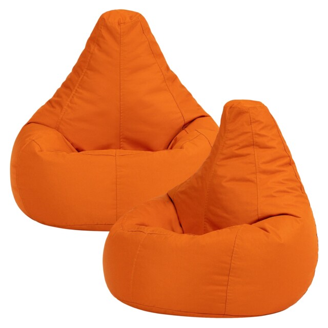 Kids Recliner Beanbag Indoor and Outdoor Burnt Orange Set of 2