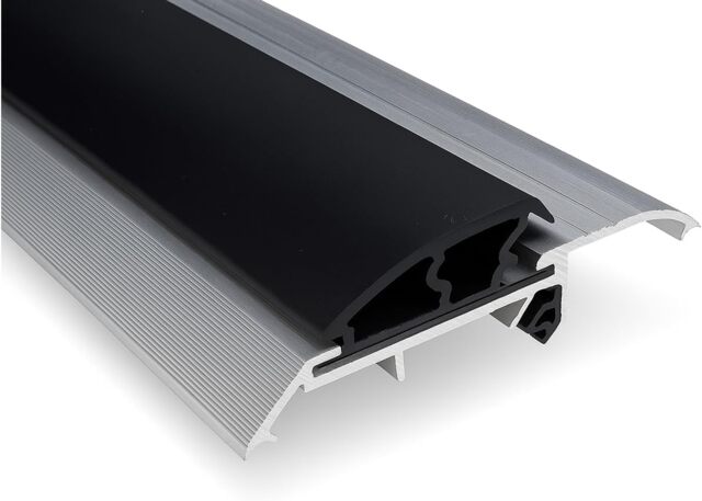 Exitex Threshex Aluminium Door Threshold Draught Excluder Cill, 933mm, Weatherbar Strip Silver