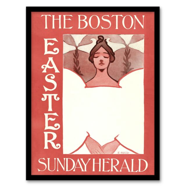 Ethel Reed Framed Wall Art Print Herald Easter Cover Art Nouveau Home Décor