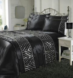 Shimmer Duvet Cover Set - King - Black