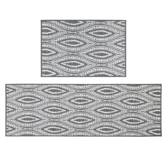 JVL Harmony Machine Washable Entrance Doormat and Runner Set - Eyes