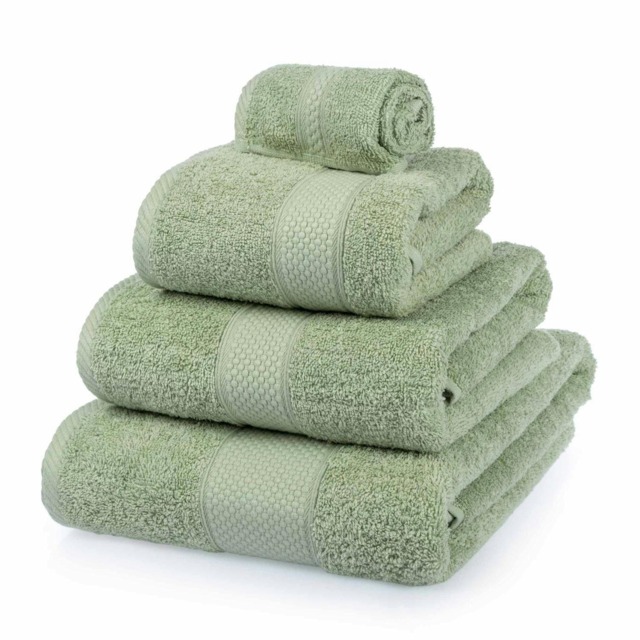 Homescapes Turkish Cotton Sage Green Bath Towel Set