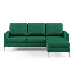 Chapman sectional sofa in velvet green Green GREEN Three Seater