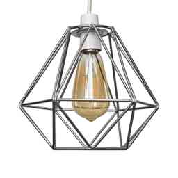 ValueLights Diablo Silver Metal Basket Ceiling Pendant Shade Silver
