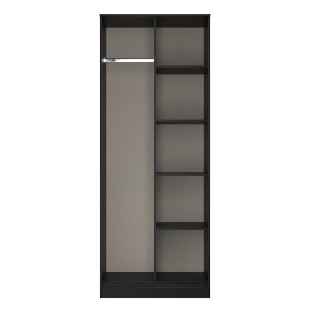 Fuji Tall Open Wardrobe in Black Matt (Ready Assembled) Black Black Matt