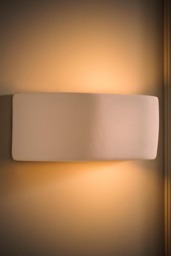 ValueLights Ceramic Paint Me White Indoor Wall Light and Bulb