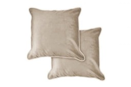 Plush Velvet Cushion Cover 43cm x 43cm Taupe Brown Natural