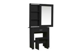 Evelyn 1 Drawer Sliding Mirror Dressing Table Black