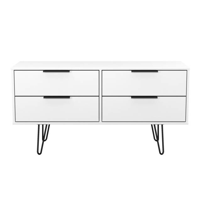 Osaka 4 Drawer Bed Box in White Matt (Ready Assembled) White White Matt